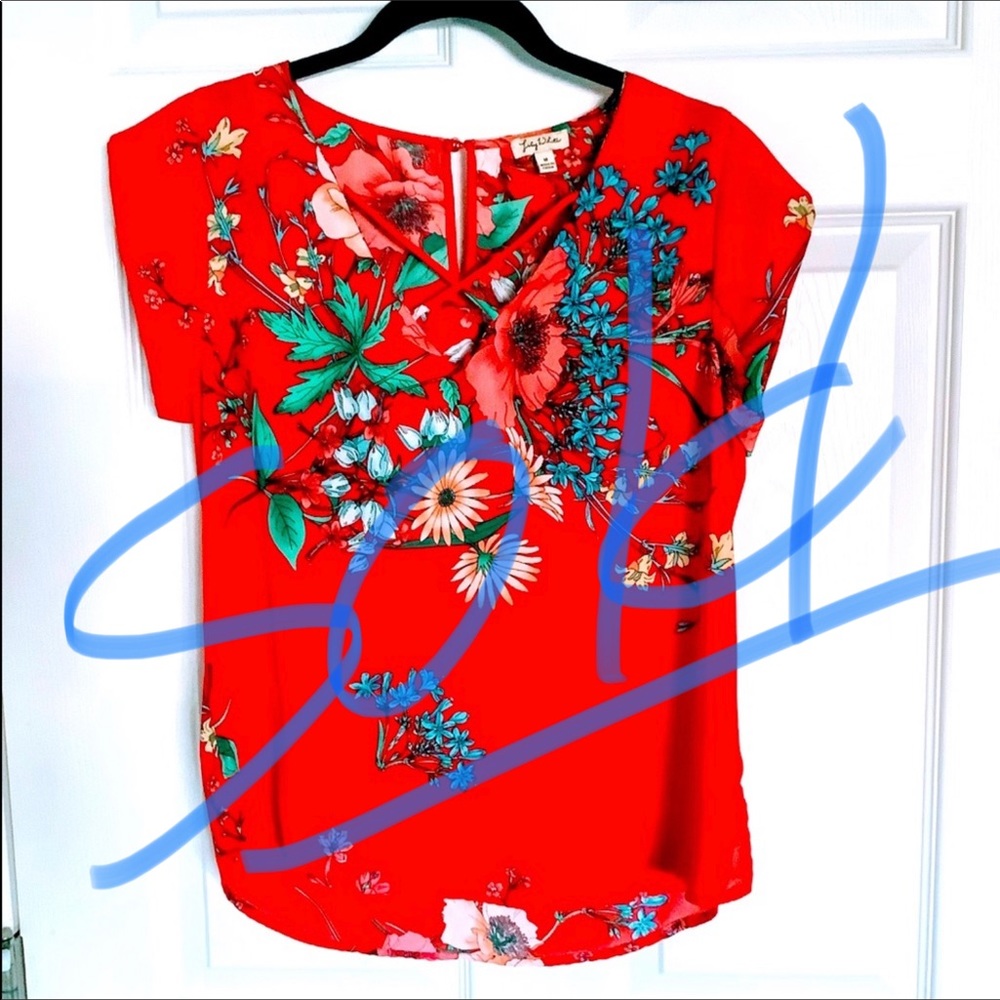 NWOT Lily White Floral Boho Blouse